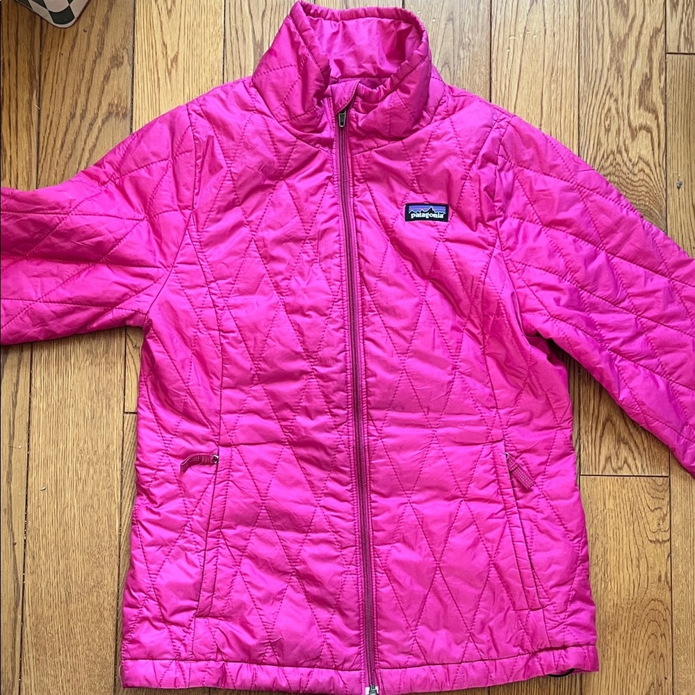 Patagonia Kids Bright Pink Puffer Jacket girls size 10